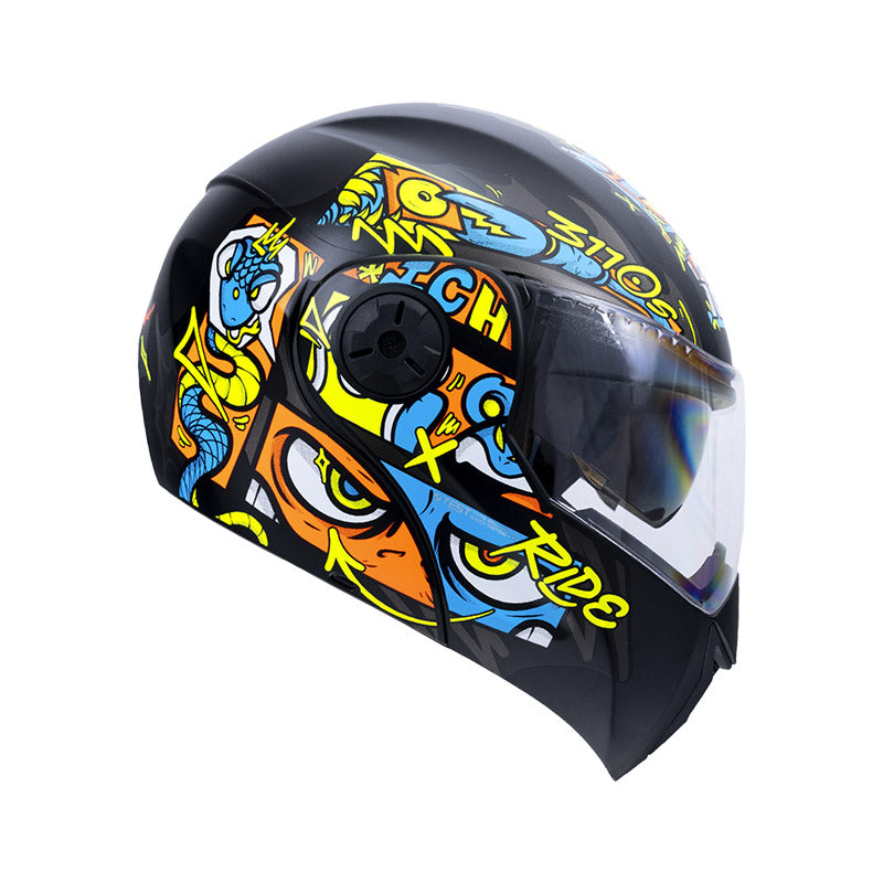 CASCO ICH ICH-3110S RENFEX NEGRO NARANJA NEON