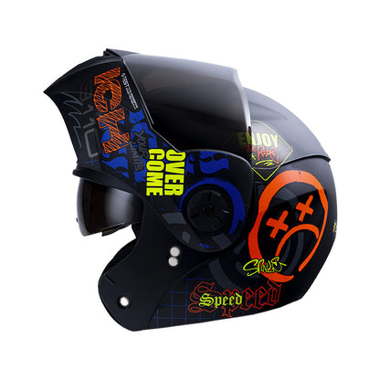 CASCO ICH ICH-3110DV RANDOM MATE NEGRO NARANJA NEON VISOR RD