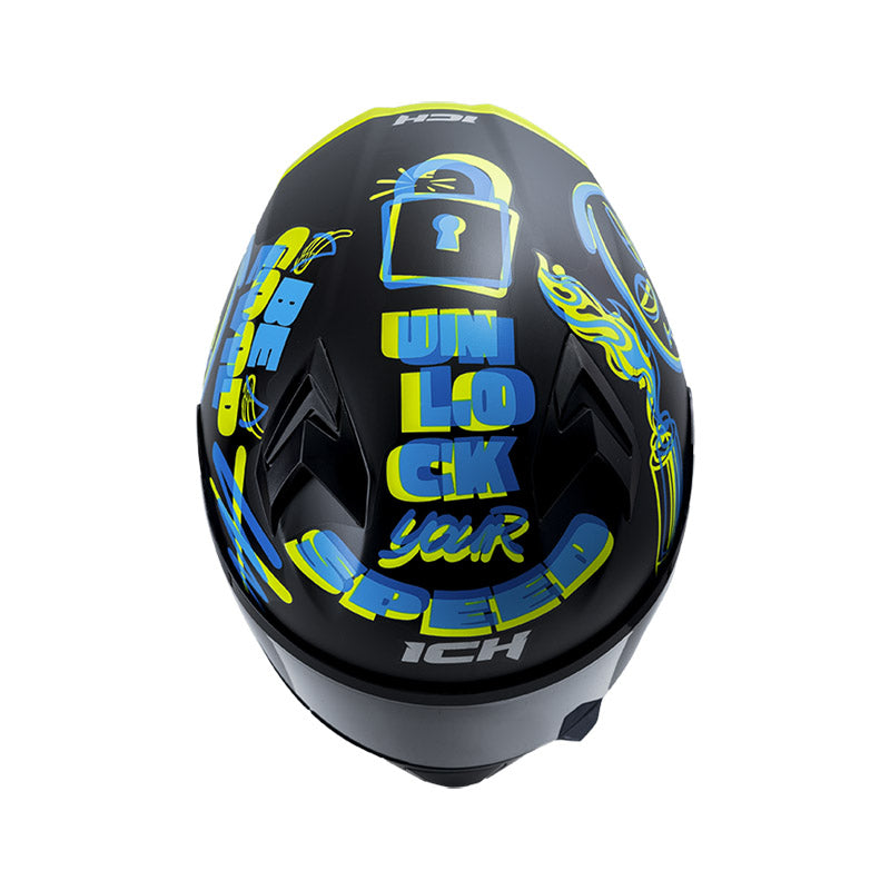 CASCO ICH ICH-503SP SWITCH MATE NEGRO AZUL VISOR HUMO
