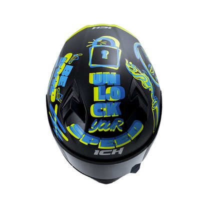 CASCO ICH ICH-503SP SWITCH MATE NEGRO AZUL VISOR HUMO