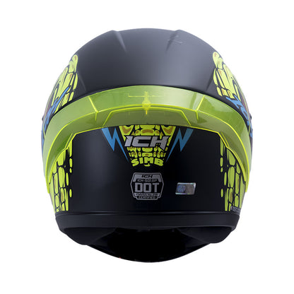 CASCO ICH ICH-501SP SIMB MATE NEGRO AMARILLO NEON VISOR HUMO