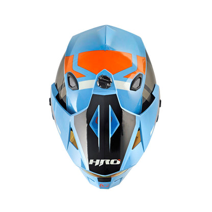 CASCO HRO HRO-MX330DV DRY AZUL NARANJA VISOR IRIDIUM