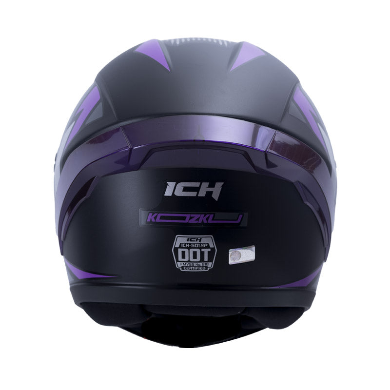 CASCO ICH ICH-501SP KOZKU MATE NEGRO MORADO VISOR HUMO