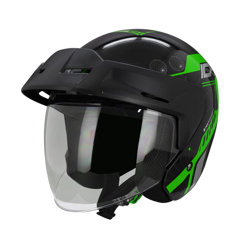 CASCO ICH ICH-101 STELARS NEGRO VERDE NEON