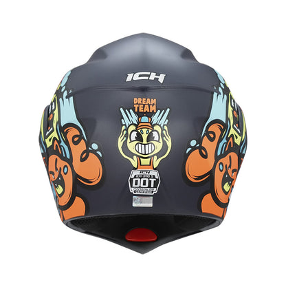CASCO ICH ICH-3110S DREAM TEAM AZUL NAVYY NARANJA NEON