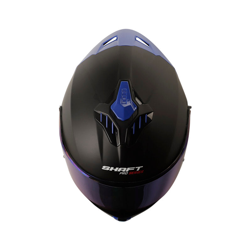 CASCO SHAFT SH-611RS PRO XOLID MATE NEGRO AZUL VISOR IRIDIUM