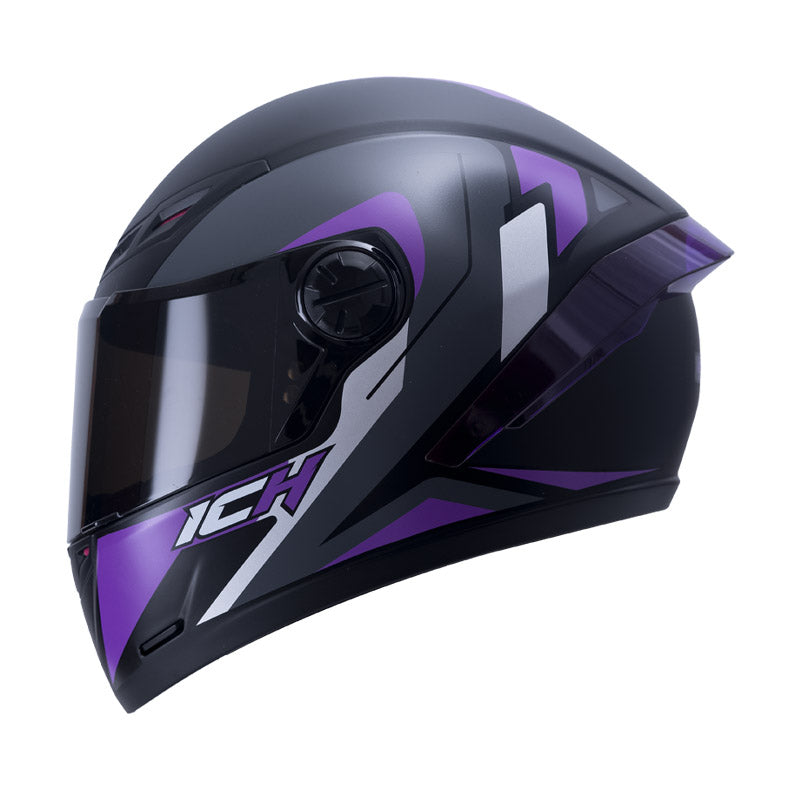 CASCO ICH ICH-501SP KOZKU MATE NEGRO MORADO VISOR HUMO