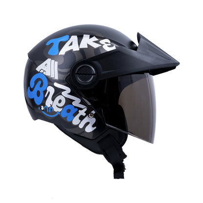 CASCO ICH ICH-102 RIDER MATE NEGRO AZUL VISOR HUMO