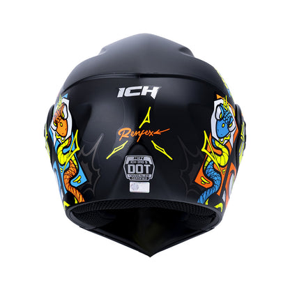 CASCO ICH ICH-3110S RENFEX NEGRO NARANJA NEON