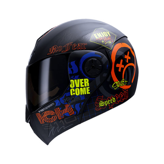CASCO ICH ICH-3110DV RANDOM MATE NEGRO NARANJA NEON VISOR RD