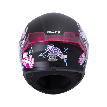 CASCO ICH-503 SKILL MATE NEGRO MORADO VISOR AZUL