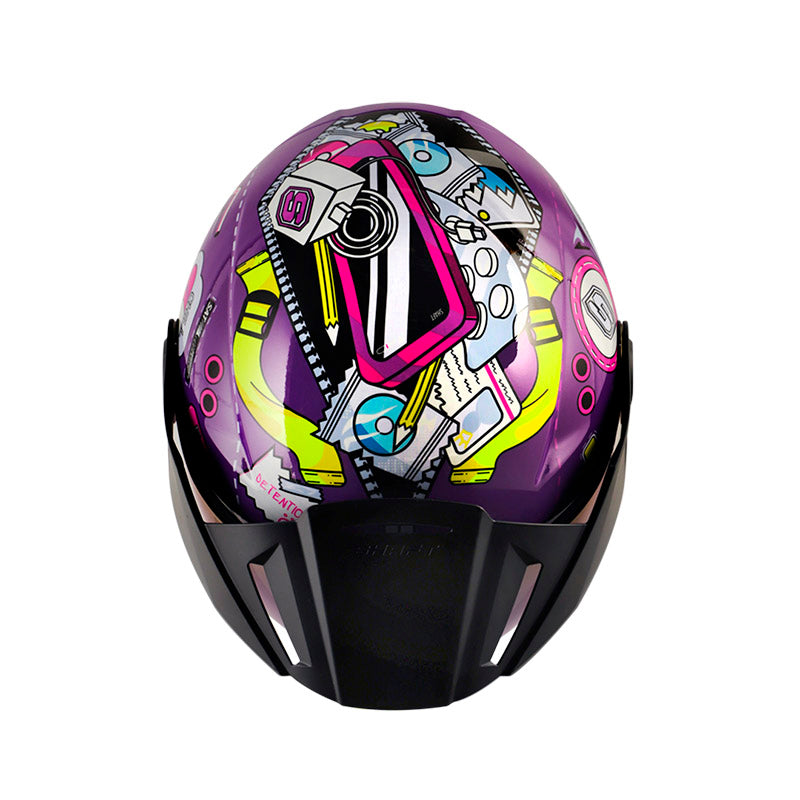 CASCO SHAFT SH-212 BAGGAGE MORADO FUCSIA VISOR IRIDIUM