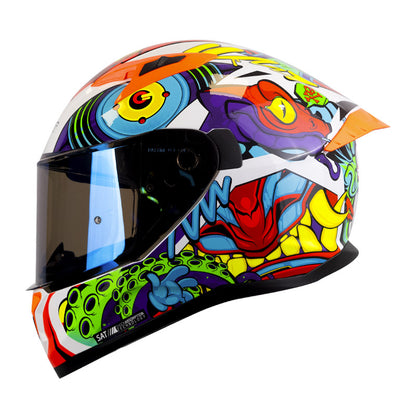 CASCO SHAFT SH-522SP COMIC MONSTER EVO BLANCO NARANJA NEON