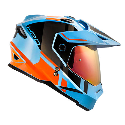 CASCO HRO HRO-MX330DV DRY AZUL NARANJA VISOR IRIDIUM