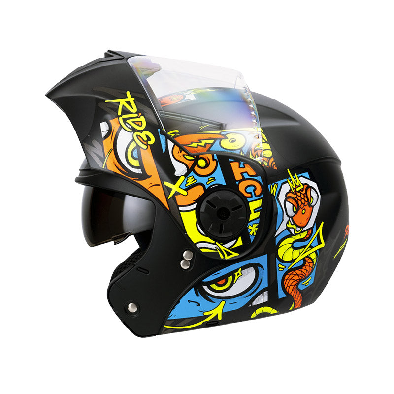 CASCO ICH ICH-3110S RENFEX NEGRO NARANJA NEON