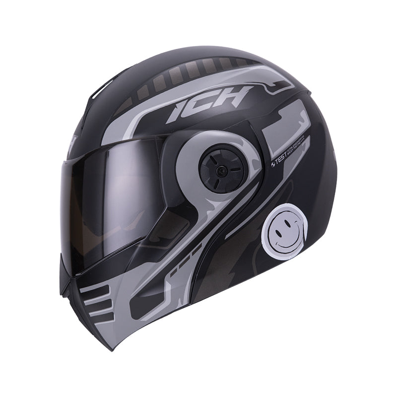 CASCO ICH ICH-3110DV ROBOTO MATE NEGRO AZUL VISOR PLATA