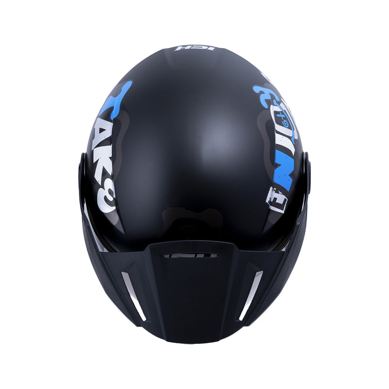 CASCO ICH ICH-102 RIDER MATE NEGRO AZUL VISOR HUMO