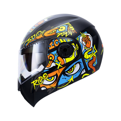 CASCO ICH ICH-3110S RENFEX NEGRO NARANJA NEON