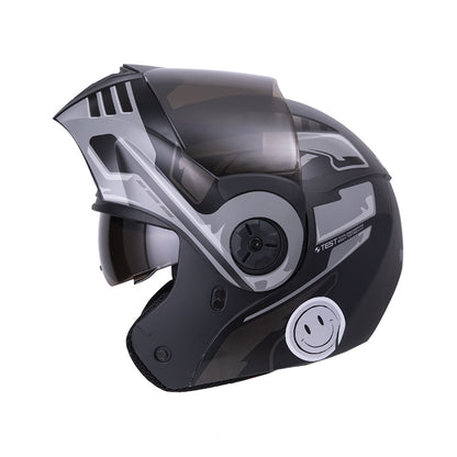 CASCO ICH ICH-3110DV ROBOTO MATE NEGRO AZUL VISOR PLATA