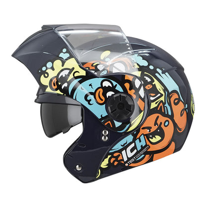 CASCO ICH ICH-3110S DREAM TEAM AZUL NAVY NARANJA NEON