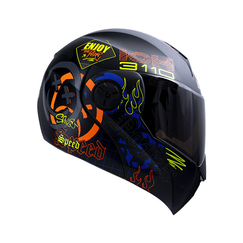 CASCO ICH ICH-3110DV RANDOM MATE NEGRO NARANJA NEON VISOR RD