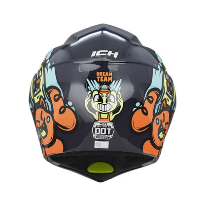 CASCO ICH ICH-3110S DREAM TEAM AZUL NAVY NARANJA NEON
