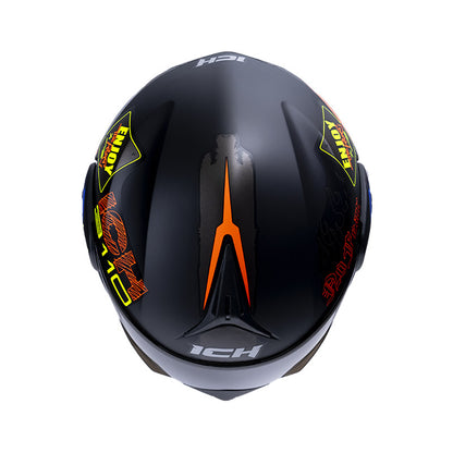CASCO ICH ICH-3110DV RANDOM MATE NEGRO NARANJA NEON VISOR RD