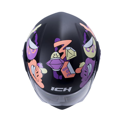 CASCO ICH ICH-3110S CRAZY RAIN MATE NEGRO MORADO