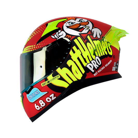 CASCO SHAFT SH-612DV PRO SNACK MATE ROJO AMARILLO NEON