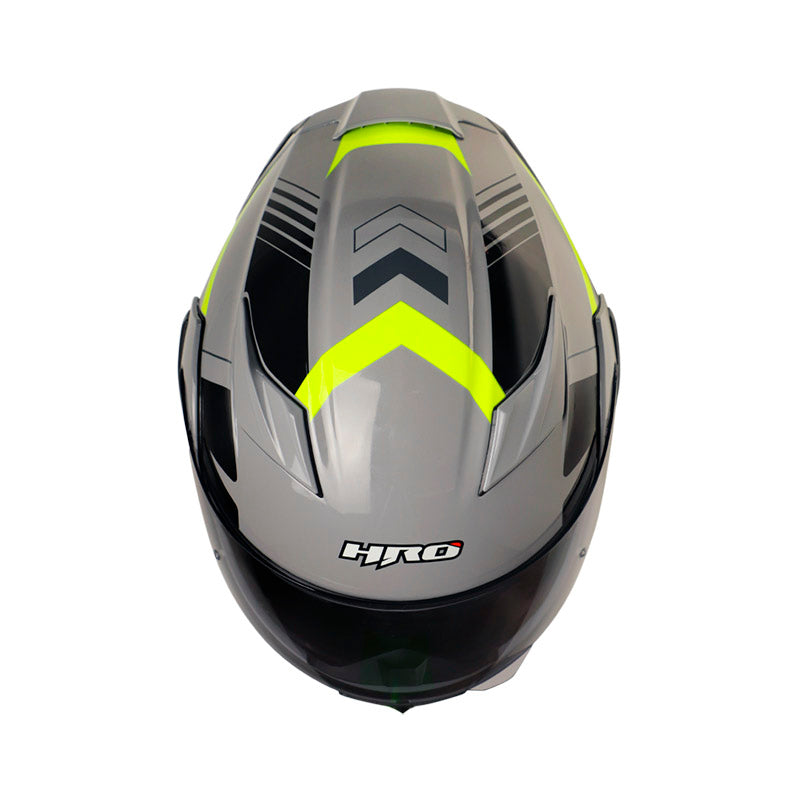 CASCO HRO HRO-3400DV EVO SWAG GRIS AMARILLO NEON VISOR HUMO