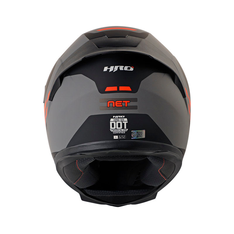 CASCO HRO HRO-511 NET MATE GRIS OSCURO NARANJA NEON IRIDIUM