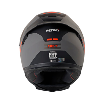 CASCO HRO HRO-511 NET MATE GRIS OSCURO NARANJA NEON IRIDIUM