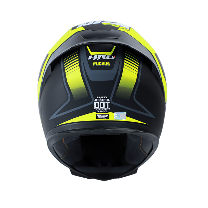CASCO HRO HRO-511 FUCKUS MATE NEGRO AMARILLO NEON