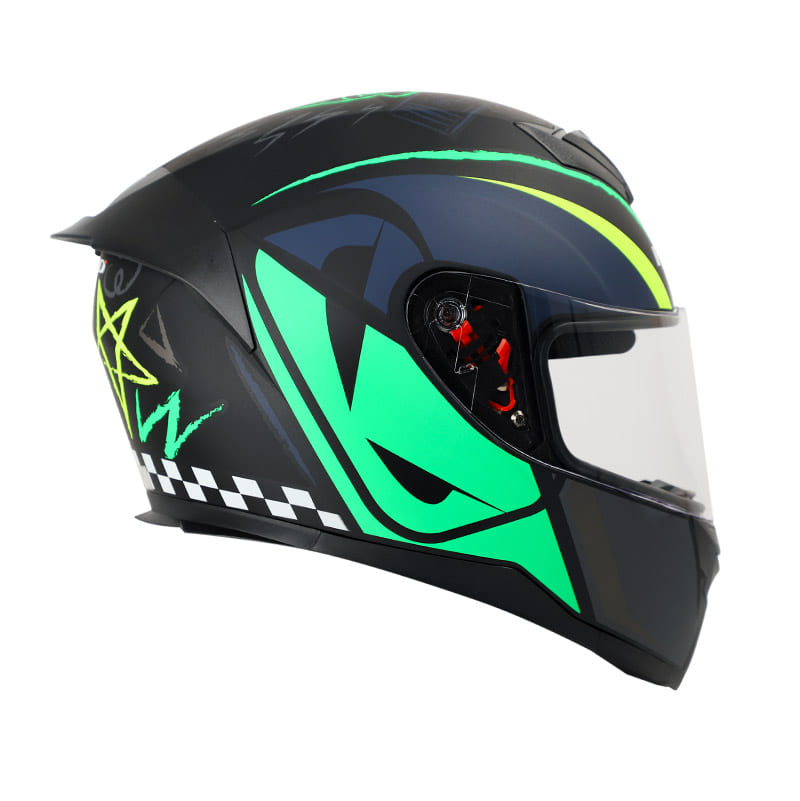 CASCO HRO HRO-511 TRACK MATE NEGRO VERDE NEON