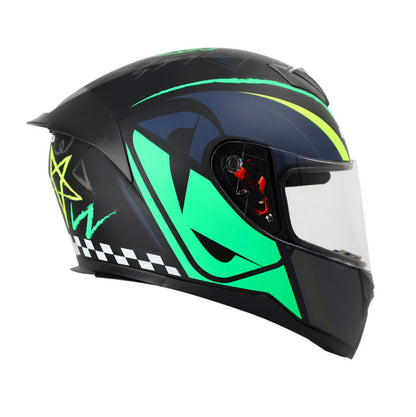 CASCO HRO HRO-511 TRACK MATE NEGRO VERDE NEON