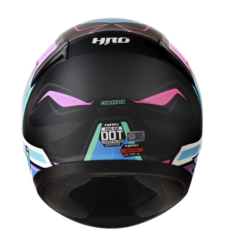 CASCO HRO HRO-516 COMANDER MATE NEGRO FUCSIA NEON