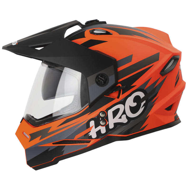 CASCO HRO HRO-MX330DV RUDE MATE NARANJA NEON GRIS