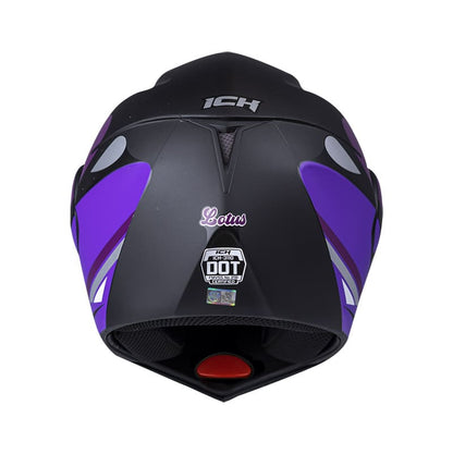 CASCO ICH ICH-3110DV LOTUS MATE NEGRO MORADO NEON VISOR HUMO