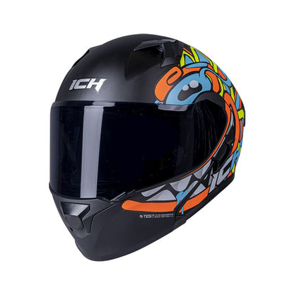 CASCO ICH ICH-3120DV OHAN MATE NEGRO NARANJA VISOR HUMO