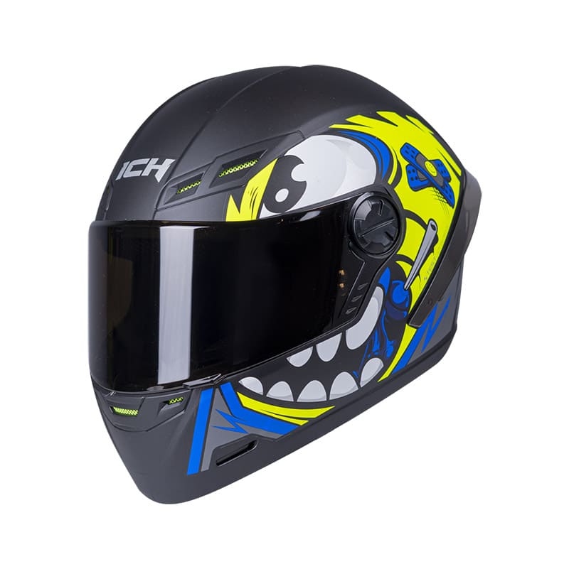 CASCO ICH ICH-501SP DOOD MATE NEGRO AMARILLO NEON VISOR HUMO
