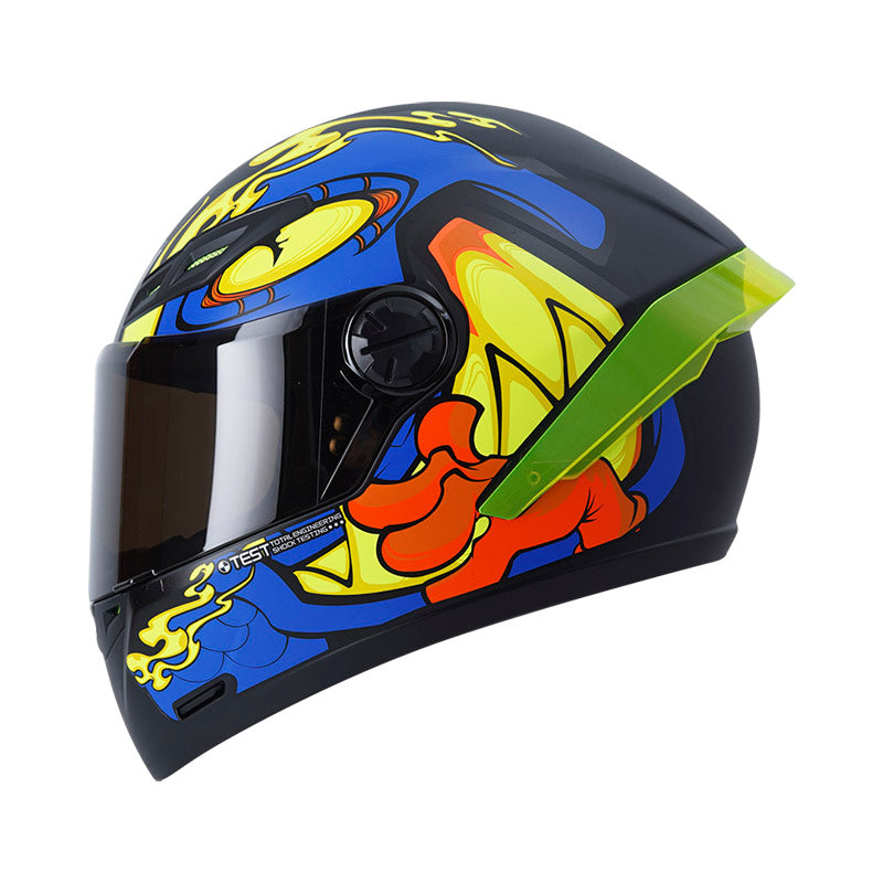 CASCO ICH-501SP GARTO MATE NEGRO AZUL VISOR HUMO