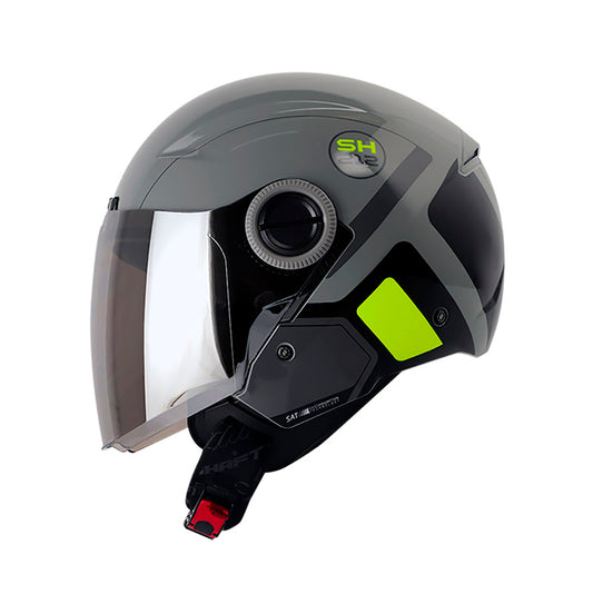 CASCO SHAFT SH-212 FUTURA GRIS AMARILLO NEON VISOR PLATA