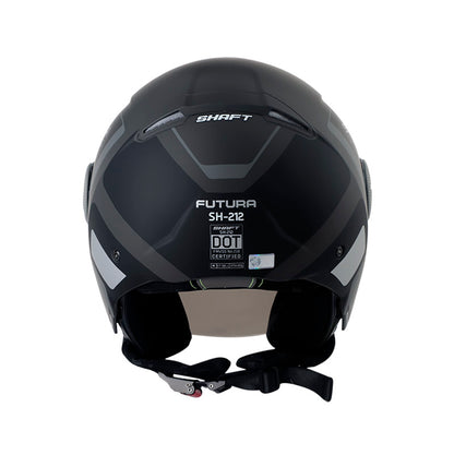 CASCO SHAFT SH-212 FUTURA MATE NEGRO GRIS VISOR PLATA