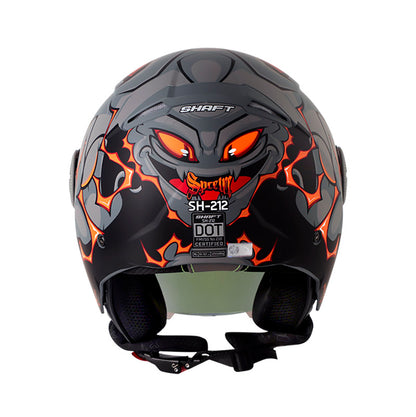 CASCO SHAFT SH-212 SPECTRE MATE GRIS NARANJA VISOR PLATA