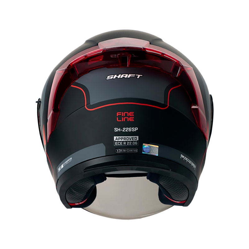 CASCO SHAFT SH-226SP FINE LINE NEGRO ROJO VISOR HUMO