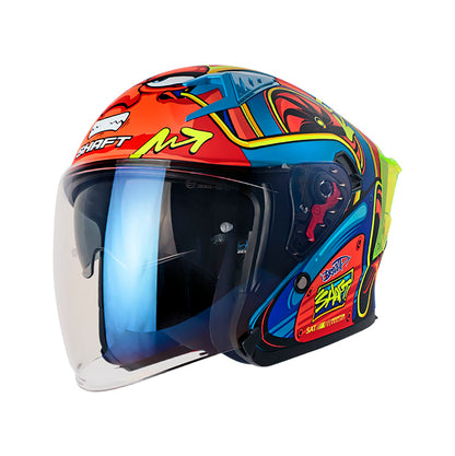 CASCO SHAFT SH-226SP TURBO MATE AZUL NARANJA NEON IRIDIUM