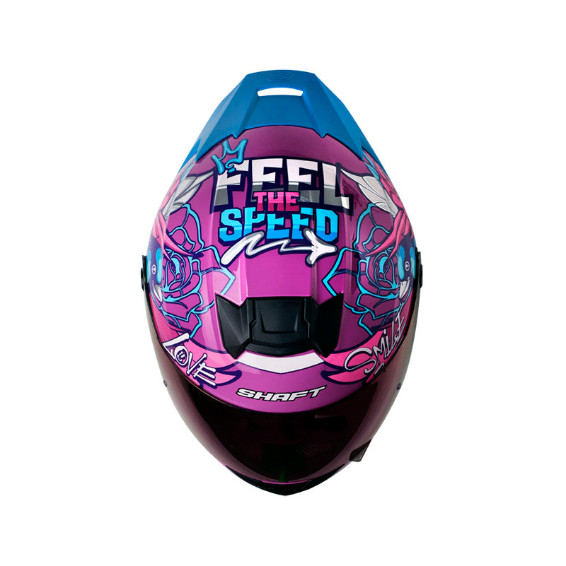 CASCO SHAFT SH-502 FLOWER MORADO AZUL CANDY IRIDIUM