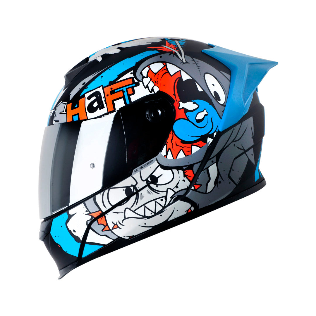 CASCO SHAFT SH-502 SHARKIE MATE NEGRO GRIS VISOR PLATA