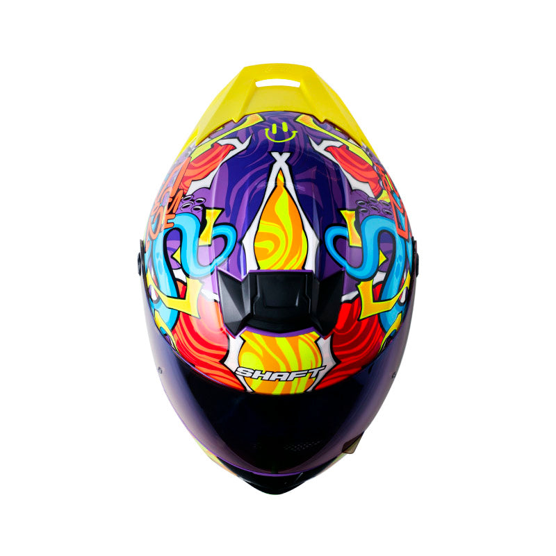 CASCO SHAFT SH-502 SURREALIS MORADO AMARILLO VISOR IRIDIUM