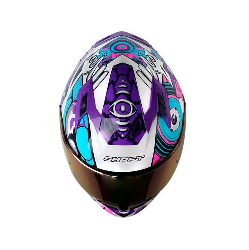 CASCO SHAFT SH-522SP COMIC MONSTER EVO BLANCO MORADO HUMO